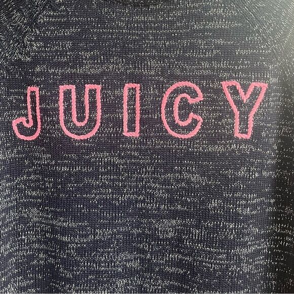 Juicy Couture Blue Silver Crew Neck Logo Sweater - Picture 5 of 5